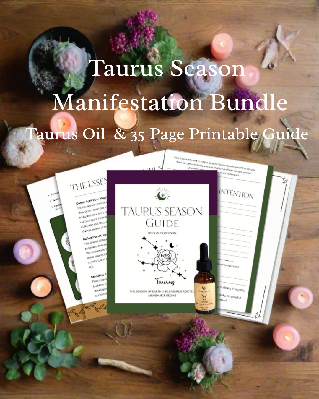 Taurus Season Manifestation Bundle (Taurus Zodiac Oil + Taurus Season Printable Guide)